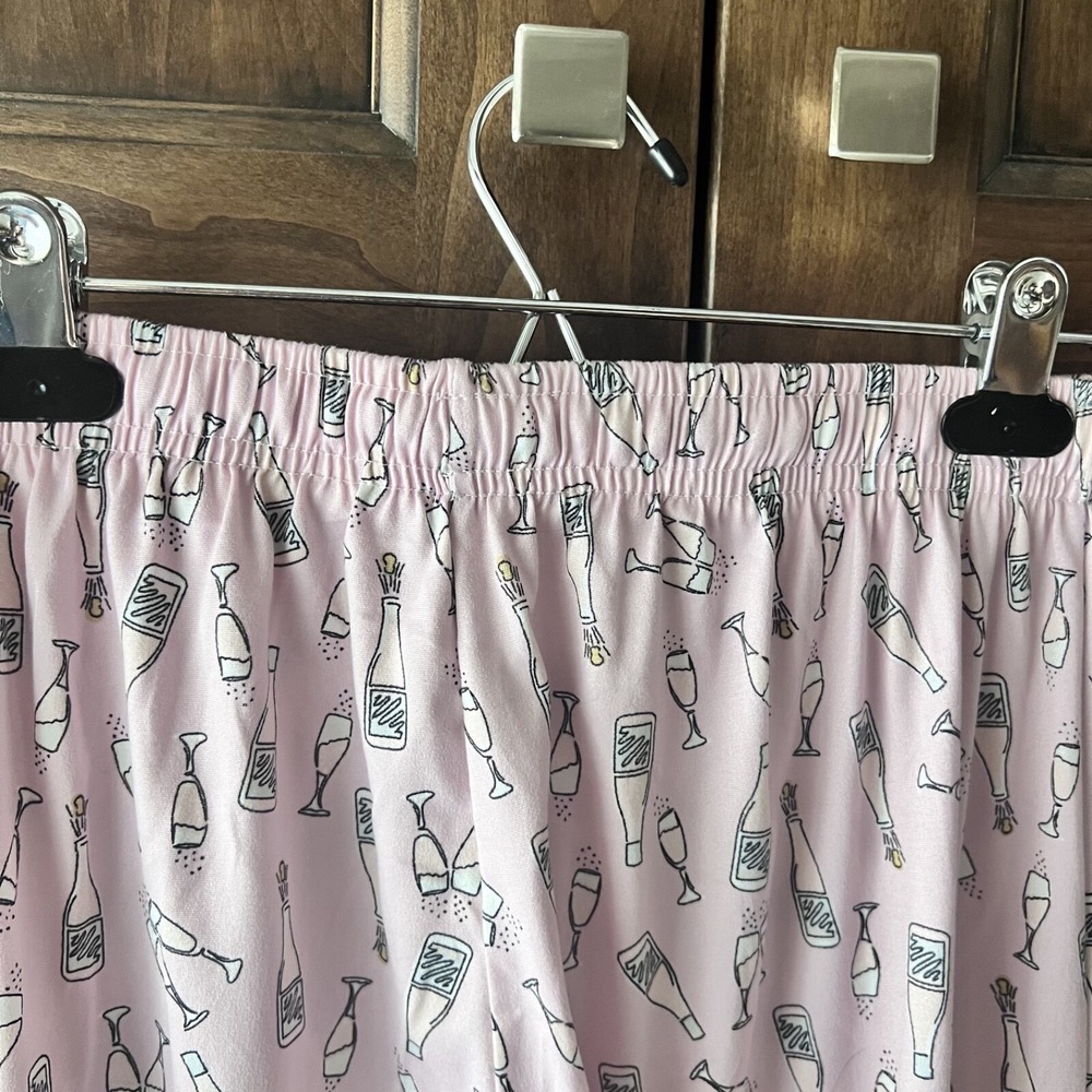 Hello Mello-Breakfast in Bed-Lounge Pants-/Champagne & Glasses Size M/L - Picture 7 of 9